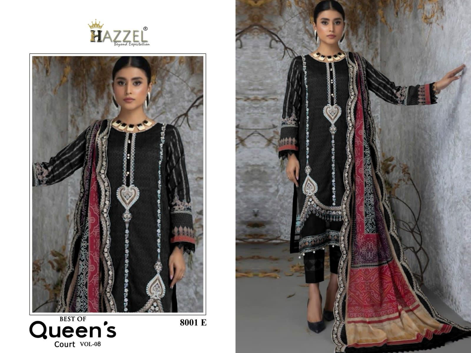Best Of Queens Court 8 Cotton Printed Pakistani Dress Material